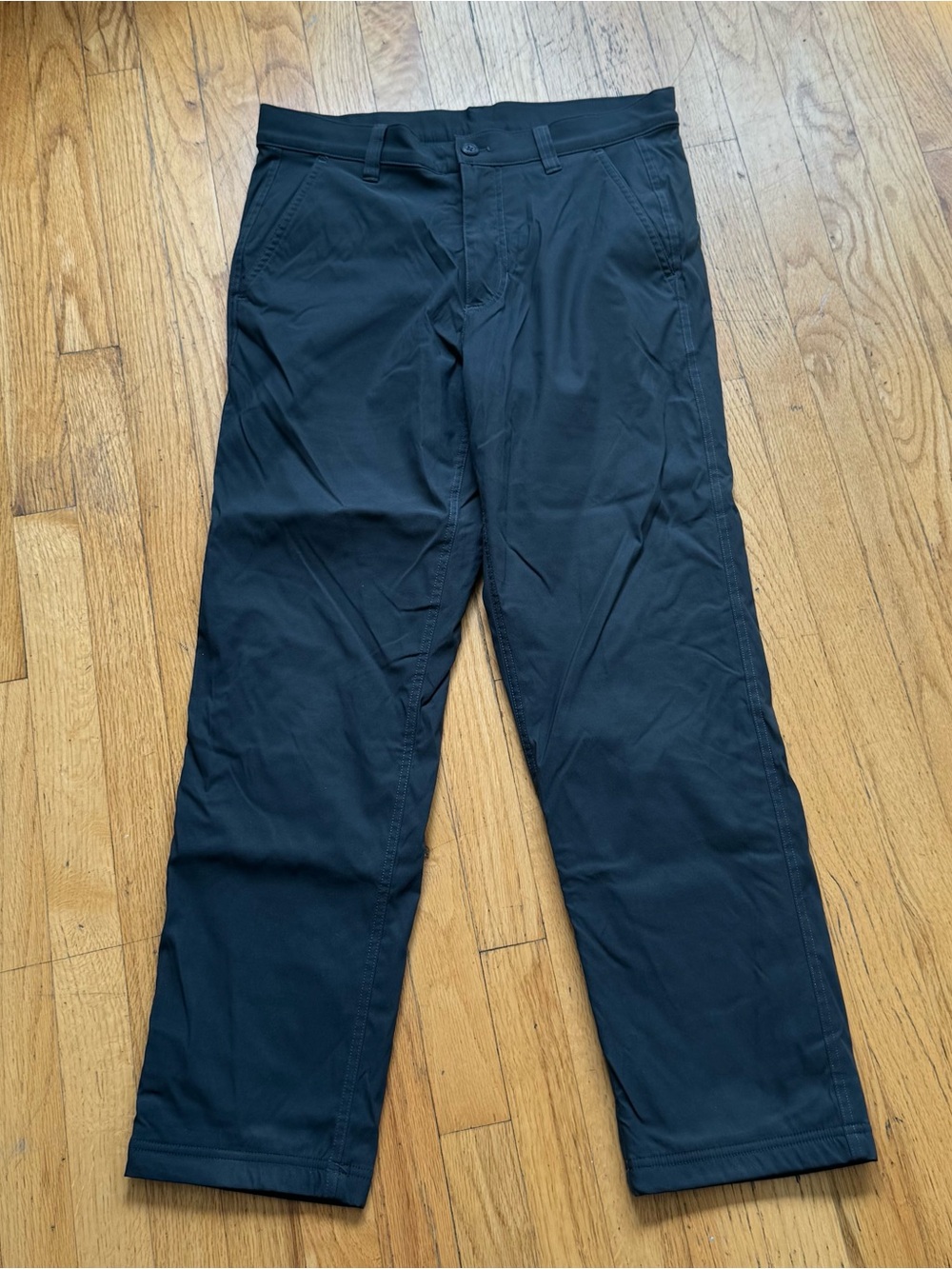 Eddie Bauer Black Fleece Lined Straight-Leg Chinos